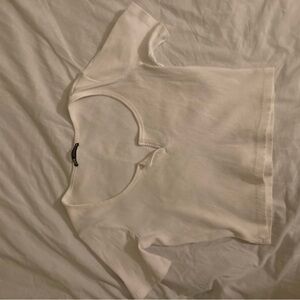 woman white crop top size medium from zara